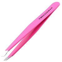 tweezerman brows slant tweezer neon pink