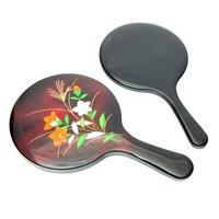 Two Hand Mirror Set - Black, Bellflower Pattern