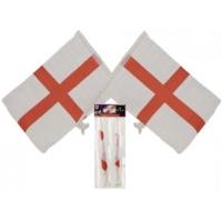 Twin Pack England Dsgn 15 X10 Car Flags On Stick In Bag W/hc