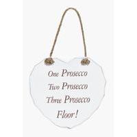 two three prosecco wooden plaque white