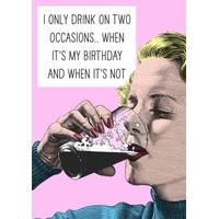 two occasions funny birthday card