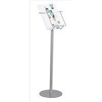 Twinco (A4) Twin Agenda Literature Display Floor Stand Open Display 1 Compartment (Silver)