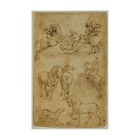 Two Horsemen Fighting a Dragon B...