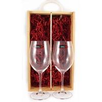 Two Red Wine Riedel Crystal Glasses