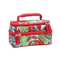 Two compartment insulated lunch bag for both hot and cold food - compact size - Red