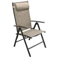 Tweed Brown Textilene Recliner Chair with Head Rest