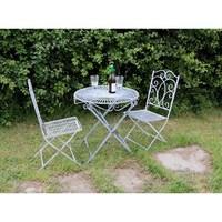 Two Seater Grey Bistro Garden Table & Chairs Set