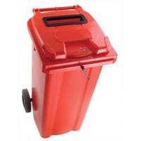 Two Wheeled Bin 120 litres Red with Slot SLI377902