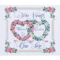 Two Hearts, One Love Counted Cross Stitch Kit-14X12 14 Count 230516