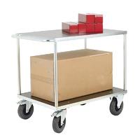 two tier service trolley electro galvanised finish