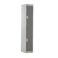 Two Compartment Locker Dark Grey Door 450mm Deep MC00045