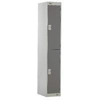 Two Compartment Locker Dark Grey Door 300mm Deep MC00009