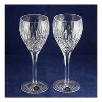 TWO UNUSED, HAND-CUT, LARGE STUART CRYSTAL WINE GLASSES IN THE \
