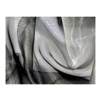 Two Tone Sheer Organza Dress Fabric Silver Grey