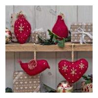 Twilleys of Stamford Red Christmas Decorations Knitting Kit