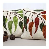 twilleys of stamford seasonal leaves large count cushion cross stitch  ...