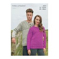 Twilleys of Stamford Mens & Ladies Sweaters Freedom Knitting Pattern 9212 Super Chunky
