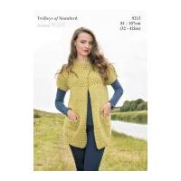 Twilleys of Stamford Ladies Cardigan Freedom Knitting Pattern 9213 Super Chunky