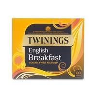 Twinings English Breakfast Fine High Quality Aromatic Tea Bags (Box of 100 Tea Bags)