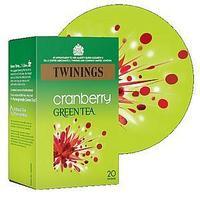 Twinings Cranberry Green Tea (1 x Box of 20 Teabags)