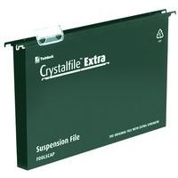 twinlock crystalfile extra 30mm a4 green pack of 25 71759