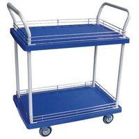 two tier plastic platform truck with mesh ledges