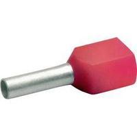 Twin ferrule 8 mm Partially insulated Red Klauke 8718 1000 pc(s)