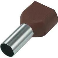 Twin ferrule 14 mm Partially insulated Brown Conrad Components 93015c55 100 pc(s)