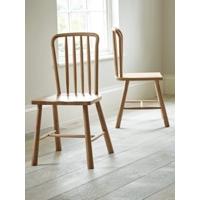 Two Bergen Oak Dining Chairs