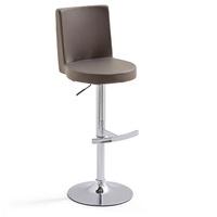Twist Bar Stool Brown Faux Leather With Round Chrome Base