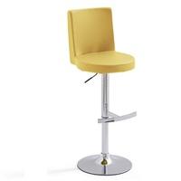 Twist Bar Stool Curry Faux Leather With Round Chrome Base