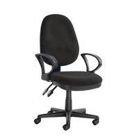 TWIN LEVER BLACK OPERATOR S CHAIR WITH ARMS