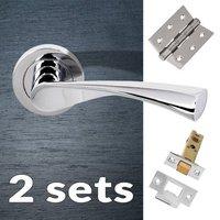 Two Pack Colorado Status Lever on Round Rose - Polished Chrome Handle