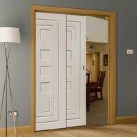 Twin Telescopic Pocket Altino Door - Primed