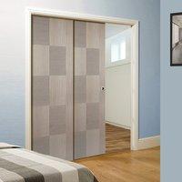 twin telescopic pocket apollo chocolate grey doors prefinished