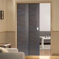 twin telescopic pocket zeus ash grey doors prefinished