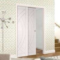 Twin Telescopic Pocket Treviso Door - Primed