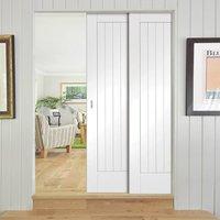 Twin Telescopic Pocket Suffolk Door - Primed