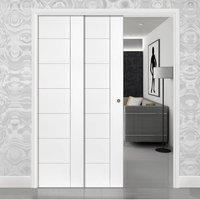 Twin Telescopic Pocket Palermo Door - Primed