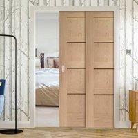 twin telescopic pocket shaker 4p oak veneer door