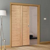 Twin Telescopic Pocket Palermo Oak Veneer Door