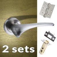 two pack marseille mediterranean lever on rose satin nickel handle