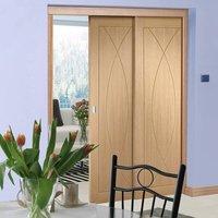 Twin Telescopic Pocket Pesaro Oak Veneer Door