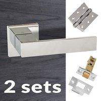 Two Pack Senza Pari Panetti Lever on Flush Rose - Polished Chrome Handle