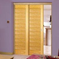 Twin Telescopic Pocket Salvador Oak Veneer Doors