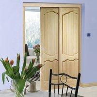 Twin Telescopic Pocket Louis Clear Pine Door