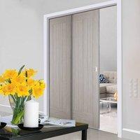 Twin Telescopic Pocket Somerset Light Grey Doors - Prefinished