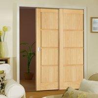 Twin Telescopic Pocket Oslo 4P Oak Veneer Doors - Prefinished