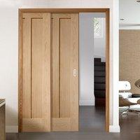 twin telescopic pocket novara 2p oak veneer door