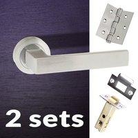 two pack asti forme designer lever on contempo round rose satin chrome ...